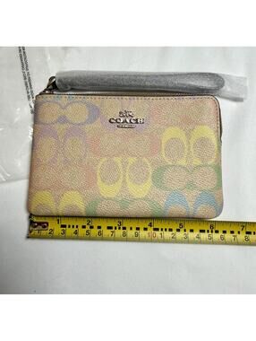 NWT Coach Rainbow Monogram Wristlet
